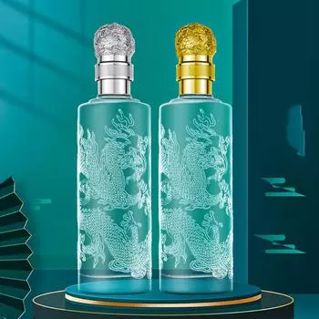 500ML Chinese Zodiac dragon engraved designs whiskey decanter Alcohol Bottle for Liquor Scotch Bourbon barware Decorations золотой