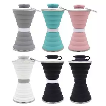 Складная складная бутылка для воды 500 мл, не содержащая BPA, портативная многоразовая герметичная силиконовая пищевая силиконовая спортивная дорожная чашка для бутылки с водой