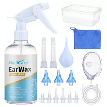 500ml Earwax Cleaning Kit Ear Wax Removal Plastic Irrigation Bottle Adult Ear Spiral Ear Wax Remover Child Safe Ear Wash Cleaner белый