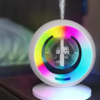 500ml high Fog Clock Humidifier, Water Ring Humidifier, Colorful RGB Night Light, Bedroom Desktop 268ml Mini Humidifier
