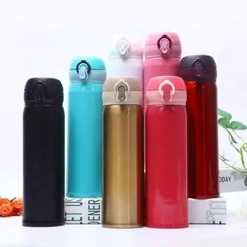 500ML Thermos Cup Stainless Steel Vacuum Flask Portable Thermo Bottle Sports чёрный