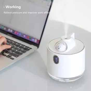 500ML USB Charging Portable Wireless Air Humidifier Purifier for Home Room Fragrance 2000mAh Battery Operated белый