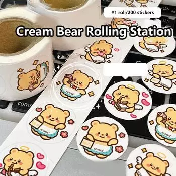 500Patch/Roll Butter Bear наклейка для ноутбука, телефона, стакана для воды, мобильного скрапбукинга, украшения своими руками, ремесла