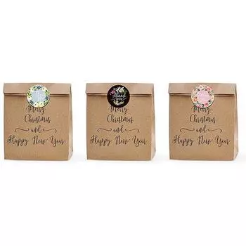 500Pcs 1Inch Romantic Flowers Thank You Stickers Roll For Envelope Wedding Jewel