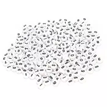 500PCs Acrylic Beads DIY Handmade Bead Jewelry Accessories Number 0-9 for Craft Collection