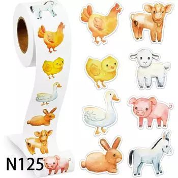 500Pcs Animal Stickers Unicorn Mermaid Dinosaur Themed Party Gift Boxes Label Paper Stickers for Kids Baby Shower Birthday Decor