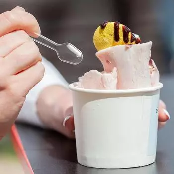 500pcs Disposable Dessert Spoons Mini Ice Cream Spoon Wedding Party Tableware Kitchen Accessories Tool Birthday Party Supplies