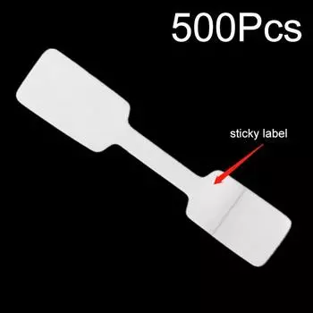 500Pcs/Pack Square DIY Coated Paper Jewelry Retail Label Tag White Self-adhesive Jewelry Sticker Shop Necessary 1.2*6cm
