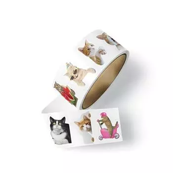 500Pcs/Roll Cartoon Cute Cat Stickers Notebook Helmet Stickers Encourage Children To Diy Creative Tools