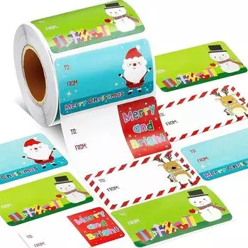 500pcs/Roll Sealing Gift Sticker Snowman Stickers Christmas Adhesive Label Creative Wedding 500pcs/Roll
