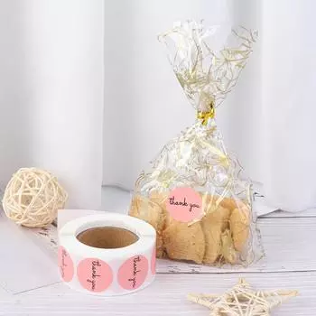 500pcs Thank You Stickers 1inch Pink Stickers for Labels Festival Supplies