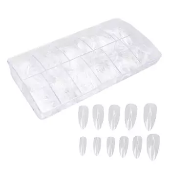 500pcs Transparent Nail Tip Professional Home Salon Portable DIY Fake False Nail Set Accessory for