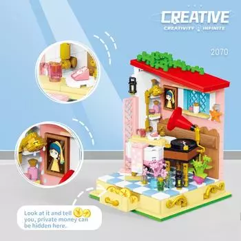 500 шт., городские уличные строительные блоки, модель сборки своими руками, украшения со светодиодной подсветкой, развивающие детские игрушки, детский подарок на день рождения