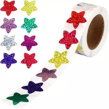 500шт голографические наклейки со звездами, самоклеящиеся блестящие наклейки со звездами, этикетки с диаграммой поведения, награды для детей, студентов, товары для учителей, разноцветные C-95-25*25mm/1inch