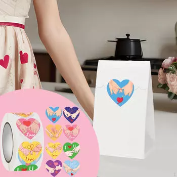 500шт наклейки в форме сердца Валентина конверт печать этикетки сумка упаковка журнальные наклейки