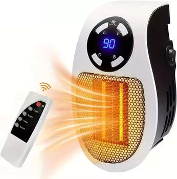 500W Portable Heater Plug in Wall Room Heater Home Appliance Heating Stove Electric Heater with Adjustable Thermostat Timer US белый