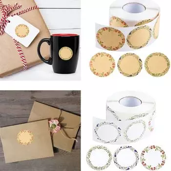 500x/рулон Самоклеящиеся этикетки Круглые наклейки Этикетки для консервных банок Наклейки Пищевые этикетки Пишущие этикетки Этикетки для бутылок 89A