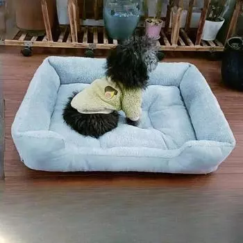 5040 см коврик-гнездо для кошек, зимний прямоугольный матрас для собак, для маленьких и средних собак, плюшевый корги, диван-кровать, подушки, плюшевое гнездо, товары для животных света кофе