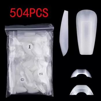 504 шт. Быстрое моделирование накладных ногтей 12 разных размеров квадратных ногтей УФ-генератор инструмент для наращивания ногтей 504PCS