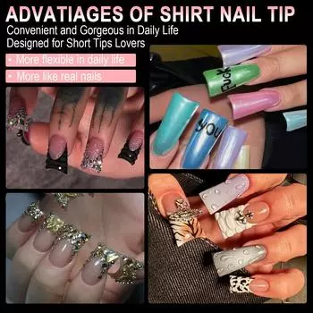 504 шт. Прозрачные типсы для ногтей с полупокрытием, накладные ногти, накладные ногти, изогнутые типсы для ногтей, принадлежности для маникюра 4