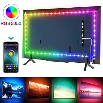 5050 RGB светодиодные ленты 5 м умное приложение с дистанционным управлением светодиодные ленты с изменением цвета для комнаты, дома, декоративная вечеринка, фестиваль 1m