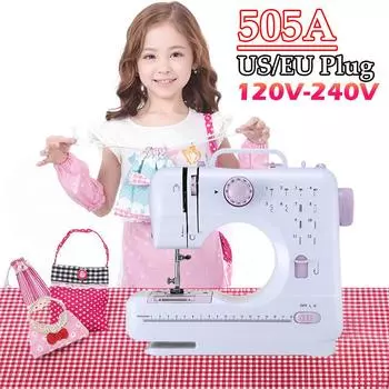 505A Бытовая мини-швейная машинка Двухскоростная маленькая швейная машинка 12 встроенных строчек Дорожные швейные машинки для начинающих