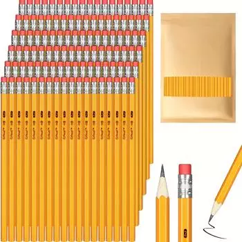 50/100/150 шт. карандашей с ластиком сверху, 2 карандаша HB для рисования и черчения, желтые карандаши в деревянной оболочке для офиса, школьные принадлежности