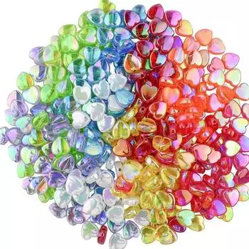 50/100/200 акриловых бусин в форме сердца процесс изготовления украшений браслет из бусин своими руками ожерелье ожерелье бусина с маленьким отверстием бусина-разделитель в форме сердца 50pcs