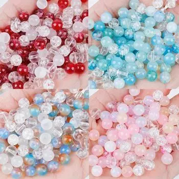 50/100/200 шт. Красные, синие, розовые, случайные смешанные двухцветные стеклянные бусины, смешанные стеклянные бусины, разделенные бусины, ручная работа, ожерелье, браслет, брелок Random Color 50pcs