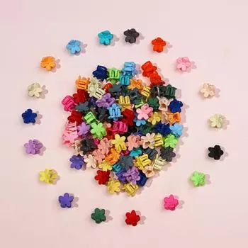 50/100/200 шт. Мини-заколки для волос в форме цветка сливы конфетного цвета для маленьких девочек, милые модные детские заколки для волос Random 50 pcs