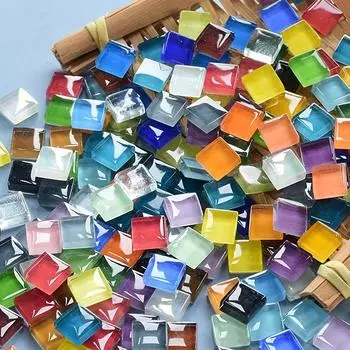 50/100/200 шт. разноцветной стеклянной мозаики в случайном порядке, для самостоятельного украшения, художественной области, материалы для покраски, современный стиль, мозаичное стекло, лист без клеевой основы 50pcs