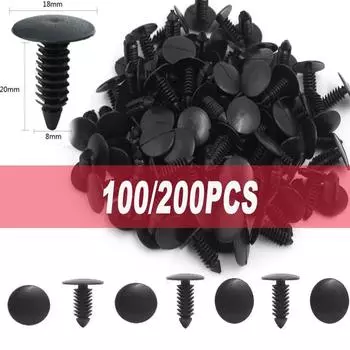 50/100/200PCS Universal Plastic Fasteners Push Rivet Clip 8mm Automotive Nylon Barbed Clip Fixing Panel Fastening Clip