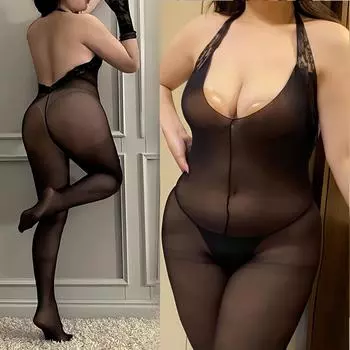 50-100 кг плюс размер сексуальное ажурное боди-чулок большого размера женское нижнее белье открытый бюстгальтер без бретелей эротическое женское белье костюмы 5XL 66-90kg(143-200Lbs)
