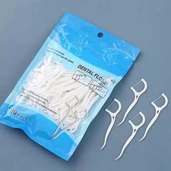 50/100 Pcs/Bag Disposable Dental Floss Flat Interdental Brush Portable Floss Family Pack Women style 1