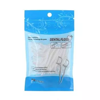 50/100 Pcs/Bag Flat Dental Floss Disposable Double Head Floss Family Pack Oral Hygiene Care Tooth Cleaning Interdental Brush