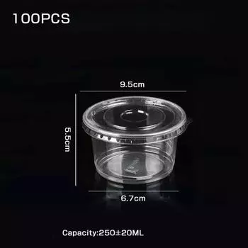 50/100 шт. 150 мл 250 мл 300 мл стаканчики для пудинга одноразовая упаковочная коробка с крышками пластиковые коробки для упаковки мороженого десерта M