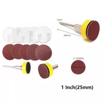 50-100 шт. 1-дюймовые 25-миллиметровые шлифовальные диски, абразивный полировальный диск зернистостью 120-2000, комплект для наждачной бумаги для вращающегося инструмента Dremel, аксессуары