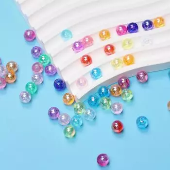 50/100 шт. 6 мм/8 мм/10 мм, модные бусины-разделители, круглые акриловые бусины, браслет, ювелирный отдел, аксессуары «сделай сам» 6mm 100PCS чистый