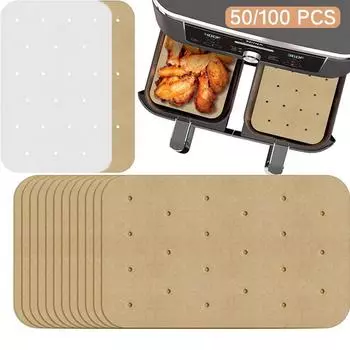 50/100 шт. бумага для выпечки для фритюрницы, антипригарный коврик для чизкейка, кухонные инструменты для выпечки, одноразовый противень для микроволновой печи, барбекю 50PCS телесный