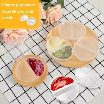 50/100 шт. Чашек для соуса чили и чатни, маленький контейнер для соуса с двумя отделениями, коробка с крышками, кухонный органайзер, портативный, для путешествий