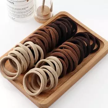 50/100 шт. Черные резинки для волос для женщин, девочек, повязка на голову, высокоэластичная резинка, резинки для волос, держатель для хвостика, скранчи, аксессуар 50pcs