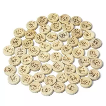 50/100 шт. Деревянные пуговицы для детской одежды, украшения рубашек, пуговицы для рукоделия, швейные принадлежности, ручная работа, деревянные пуговицы