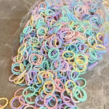 [50/100 шт.] Детская резинка для волос не повреждает волосы, маленькое кольцо на палец, высокоэластичная нить, набор бесшовных резинок для волос для малышей 50PCS