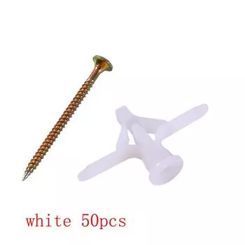 50/100 шт. Комплект анкеров для гипсокартона с самосверлящимися винтами для стен, специальные для нейлоновых пластиковых гипсокартонных плит white 100 pcs