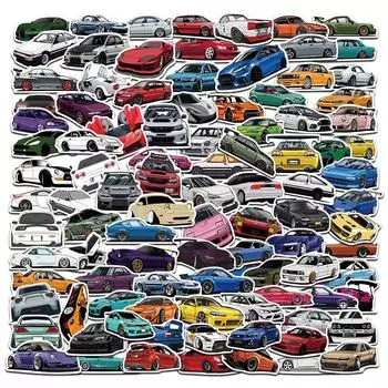 50/100 шт крутые спортивные гоночные автомобильные наклейки для велосипедного шлема, багажа, скейтборда, телефона, наклейка, наклейка-бомба JDM, стильная детская игрушка 50pcs