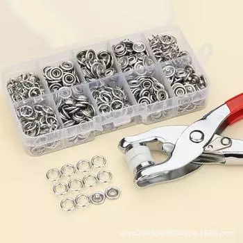 50/100 шт. Металлические кнопки с плоскогубцами для застежек, набор инструментов для самостоятельного шитья, утолщенная кнопка для одежды 50pcs античный серебряного