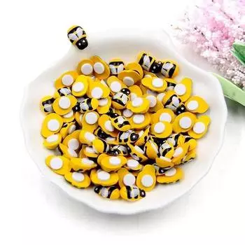 50/100 шт. Мини деревянная пчела самоклеящаяся наклейка детская раскрашенная своими руками поделки фейский сад фигурка миниатюрный домашний декор