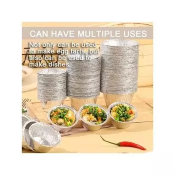 50/100 шт. многоразовых формочек из алюминиевой фольги для выпечки, формочек для яичных тартов, кексов, формочек для кексов, формочек для выпечки с оловянной приправой для барбекю