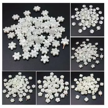 50/100 шт. модное ожерелье из АБС-пластика с искусственным жемчугом, трехмерные ювелирные аксессуары, изготовление браслетов, сделай сам, перфорированные аксессуары в виде цветка Style 4 / 50pcs