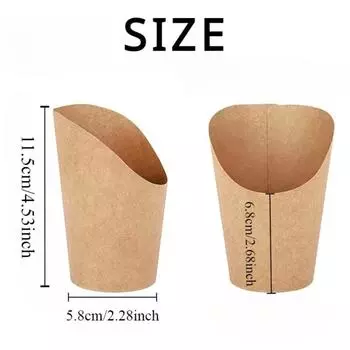 50/100 шт одноразовые бумажные стаканчики для картофеля фри контейнер для закусок на вечеринки дни рождения свадьбы рестораны стаканчики для картофеля фри мороженого 50PCS коричневый
